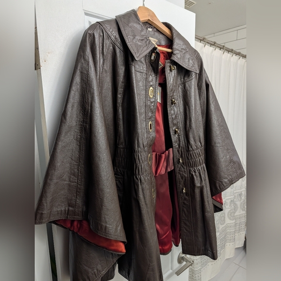 cr.mates a division of domino Jackets & Blazers - Chocolate Brown Leather Caplet